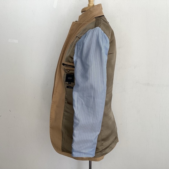 J Crew Crespi Italian Woven Cotton Chino Tan / Camel Two Button Jacket 36 R - Picture 8 of 15